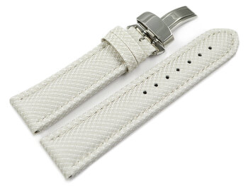Watch strap padded HighTech textile look white Folding...