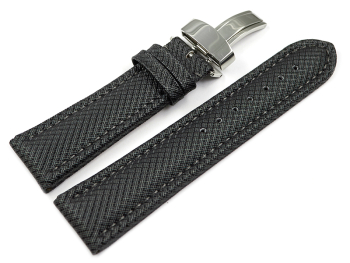 Watch strap padded HighTech textile look dark grey...