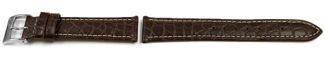 Lotus Brown Leather Watch Strap 15627 15627/1 with crocodile print