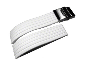Deployment clasp - Silicone (Rubber) - Stripes - Waterproof - white