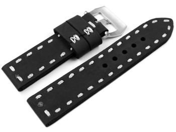 Watch strap - folded four times - extremely stable - black