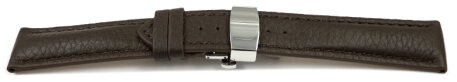 Watch strap Butterfly buckle strong padded Deer Leather dark brown Soft and very flexible 18mm 20mm 22mm 24mm