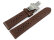 Breathable Perforated Dark Brown Leather Watch Strap Butterfly clasp 18mm 20mm 22mm 24mm