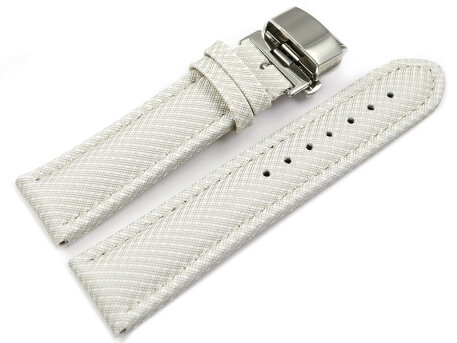 Watch strap padded HighTech textile look white Butterfly...