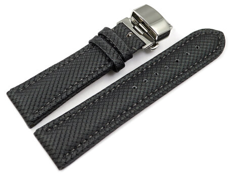 Watch strap padded HighTech textile look dark grey...