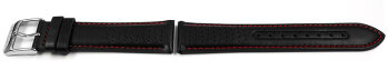 Festina Replacement Black Leather Watch Band with Red...