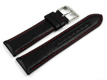 Festina Replacement Black Leather Watch Band with Red...