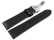 Watch strap Deployment clasp Genuine leather Carbon print black with orange stitching 22mm Steel