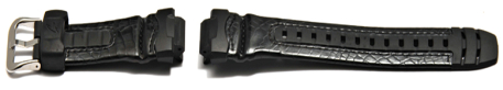 Casio Watch strap for G-304RL, Leather/rubber, black