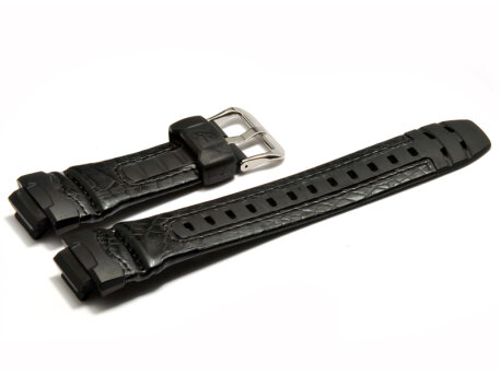 Casio Watch strap for G-304RL, Leather/rubber, black
