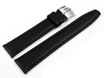 Genuine Lotus Smooth Black Leather Watch Band for 18402