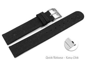 Vegan Quick Release Cork Black Watch Strap 12mm 14mm 16mm...