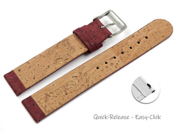 Vegan Quick Release Cork bordeaux Watch Strap 12mm 14mm 16mm 18mm 20mm 22mm