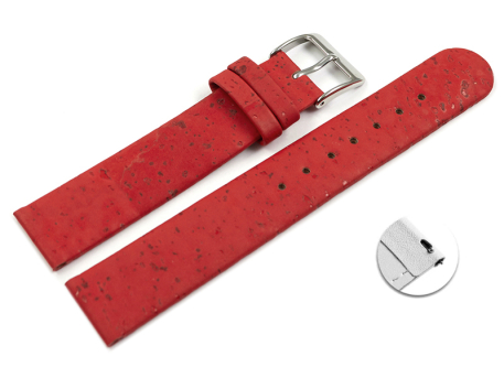 Vegan Quick Release Cork red Watch Strap 12mm 14mm 16mm...