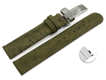 Vegan Quick Release Cork Foldover Clasp Avocado Watch...