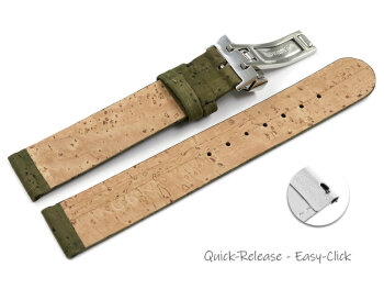 Vegan Quick Release Cork Foldover Clasp Avocado Watch Strap 12mm 14mm 16mm 18mm 20mm 22mm