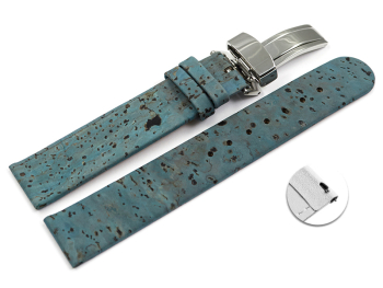 Vegan Quick Release Cork Foldover Clasp Pavone Watch...