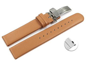 Vegan Quick Release Apple Fibre Light Brown Watch Strap Foldover Clasp 12mm 14mm 16mm 18mm 20mm 22mm