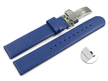 Vegan Quick Release Apple Fibre Blue Watch Strap Foldover Clasp 12mm 14mm 16mm 18mm 20mm 22mm