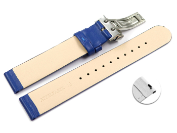 Vegan Quick Release Apple Fibre Blue Watch Strap Foldover Clasp 12mm 14mm 16mm 18mm 20mm 22mm