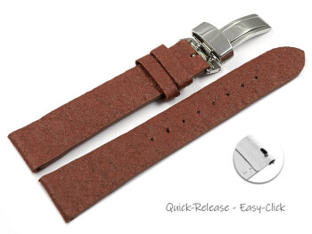 Light Brown Vegan Quick Release Pineapple Watch Strap Foldover Clasp 14mm 16mm 18mm 20mm 22mm
