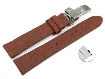 Light Brown Vegan Quick Release Pineapple Watch Strap Foldover Clasp 14mm 16mm 18mm 20mm 22mm