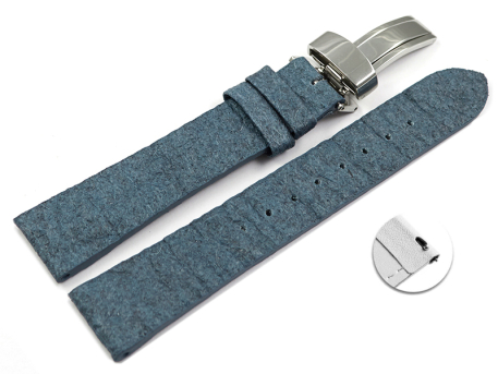 Blue Vegan Quick Release Pineapple Watch Strap Foldover...