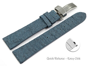 Blue Vegan Quick Release Pineapple Watch Strap Foldover Clasp 14mm 16mm 18mm 20mm 22mm
