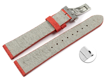 Red Vegan Quick Release Pineapple Watch Strap Foldover Clasp 14mm 16mm 18mm 20mm 22mm