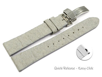 Grey Vegan Quick Release Pineapple Watch Strap Foldover Clasp 14mm 16mm 18mm 20mm 22mm