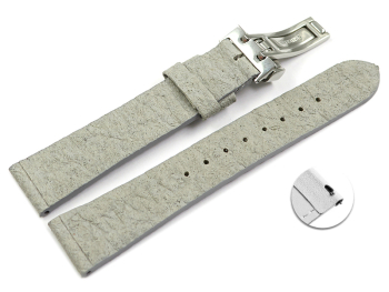 Grey Vegan Quick Release Pineapple Watch Strap Foldover Clasp 14mm 16mm 18mm 20mm 22mm