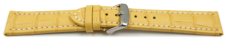 Watch strap - Genuine leather - Croco print - yellow