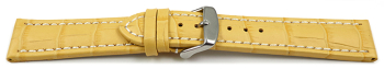 Watch strap - Genuine leather - Croco print - yellow