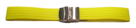 Quick Release Deployment clasp Silicone Rubber Stripes Waterproof yellow 18mm 20mm 22mm 24mm