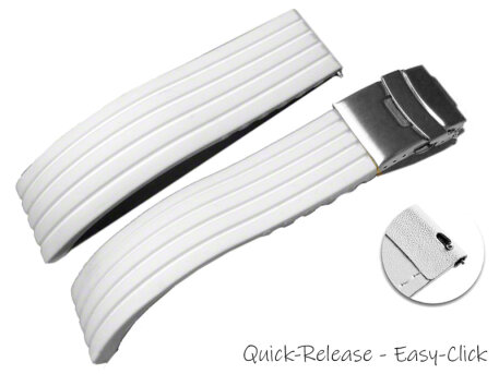 Quick Release Deployment clasp Silicone Rubber Stripes...