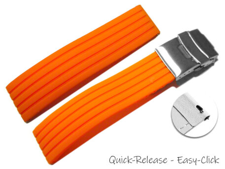 Quick Release Deployment clasp Silicone Rubber Stripes...