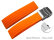 Quick Release Deployment clasp Silicone Rubber Stripes Waterproof orange 18mm 20mm 22mm 24mm