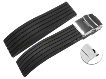 Quick Release Deployment clasp Silicone Rubber Stripes...