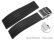 Quick Release Deployment clasp Silicone Rubber Stripes Waterproof black 18mm 20mm 22mm 24mm