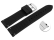 Quick Release Black Silicone Watch Strap with White Stitching 18mm 20mm 22mm 24mm