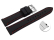 Quick Release Black Silicone Watch Strap with Red Stitching 18mm 20mm 22mm 24mm