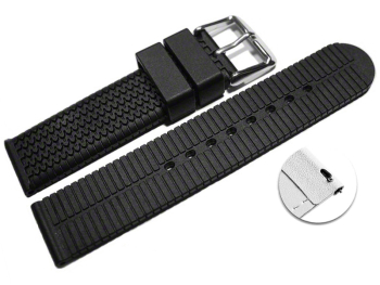 Quick Release Watch strap Silicone Tire profile black 18mm 20mm 22mm