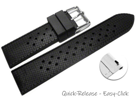 Quick Release Watch strap Silicone Carbon Style black...