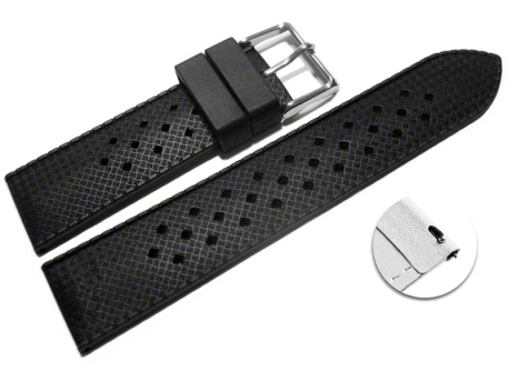 Quick Release Watch strap Silicone Carbon Style black...