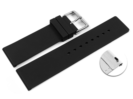 Quick Release Watch strap Silicone smooth black 12mm 14mm...