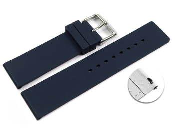 Quick Release Watch strap Silicone smooth dark blue 18mm...