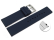 Quick Release Watch strap Silicone smooth dark blue 18mm 20mm 22mm