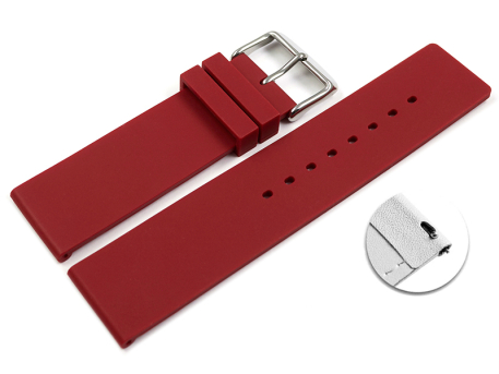 Quick Release Watch strap Silicone smooth red 18mm 20mm 22mm