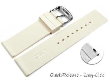 Quick Release Watch strap Silicone smooth cream 18mm 20mm 22mm