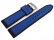 Blue Black Silicone Leather Hybrid Watch Strap 18mm 20mm 22mm
